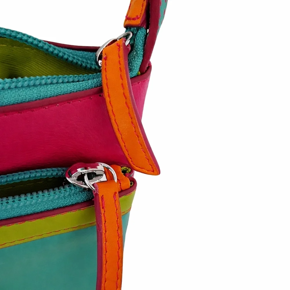 👜 ILI New York Genuine Leather RFID Crossbody Purse – 90s / Y2K - Picture 5 of 10